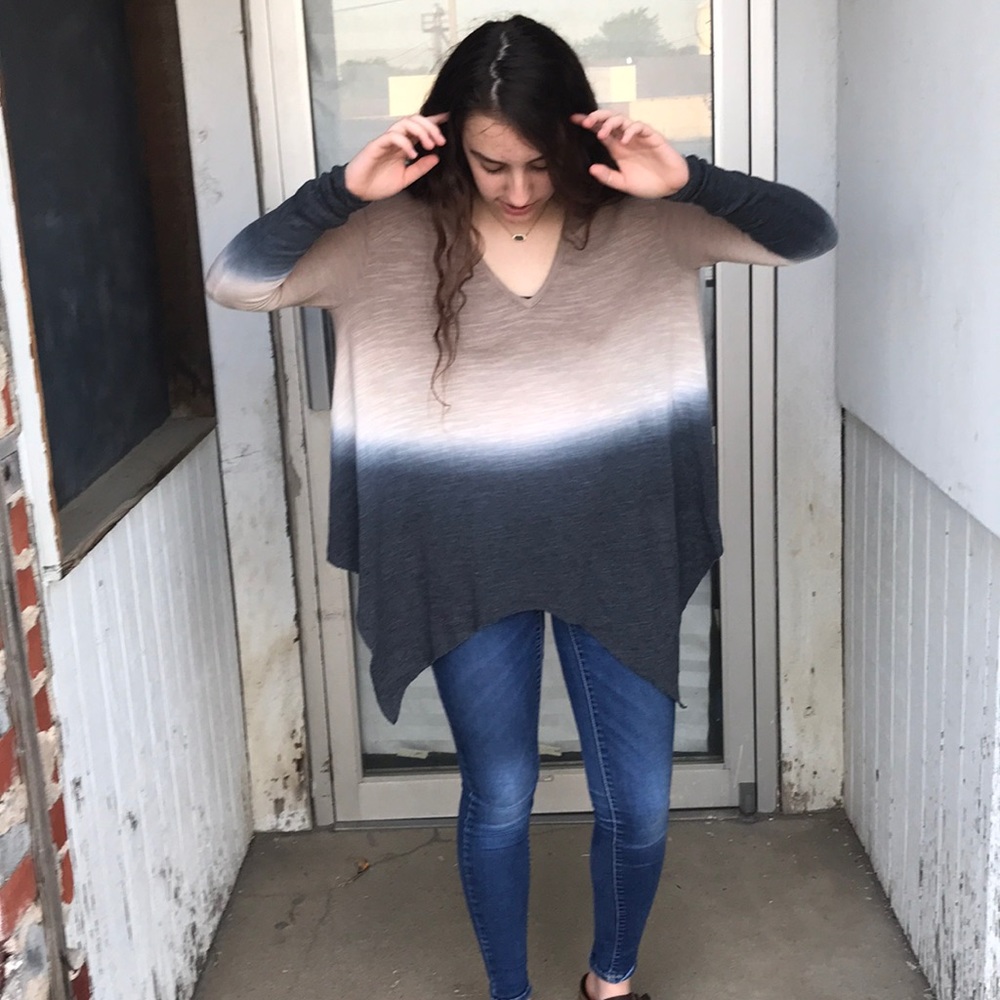 Young fabulous and broke high low tie dye sweater